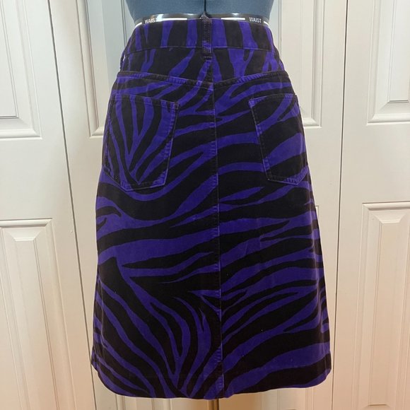 Boden Purple and Brown Velvet Zebra Skirt 10L - Picture 5 of 5